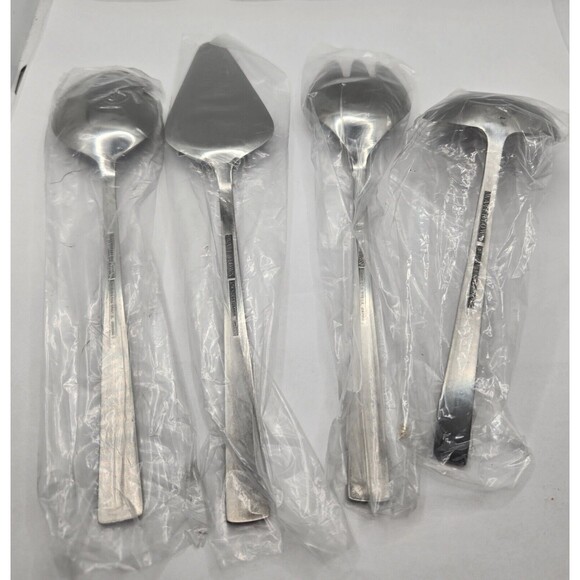 Watertown Stainless Steel Japan Complete Serving Flatware Set of 7 VTG MCM - Picture 6 of 11